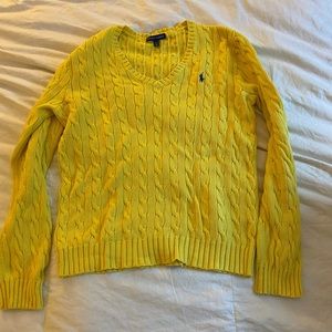 Ralph Lauren yellow cable-knit sweater
